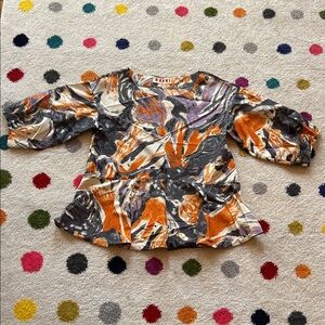Marni Abstract Orange and Black Blouse